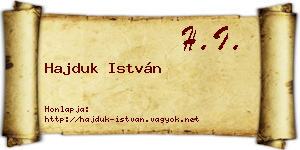 Hajduk István névjegykártya