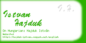 istvan hajduk business card